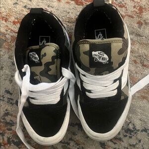 Vans Black & White Camo-Trim Low-Top Sneakers